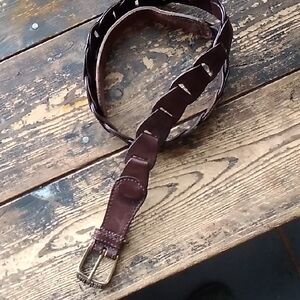 Elegant Brown Woven Women's Belt